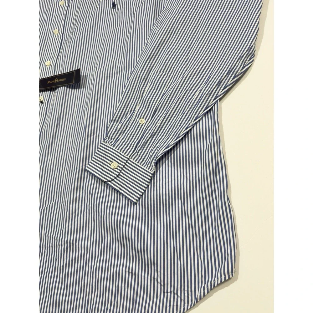 NWT Polo Ralph Lauren Men Classic Button Down Oxford Poplin Shirt Pinstripe 2XLT